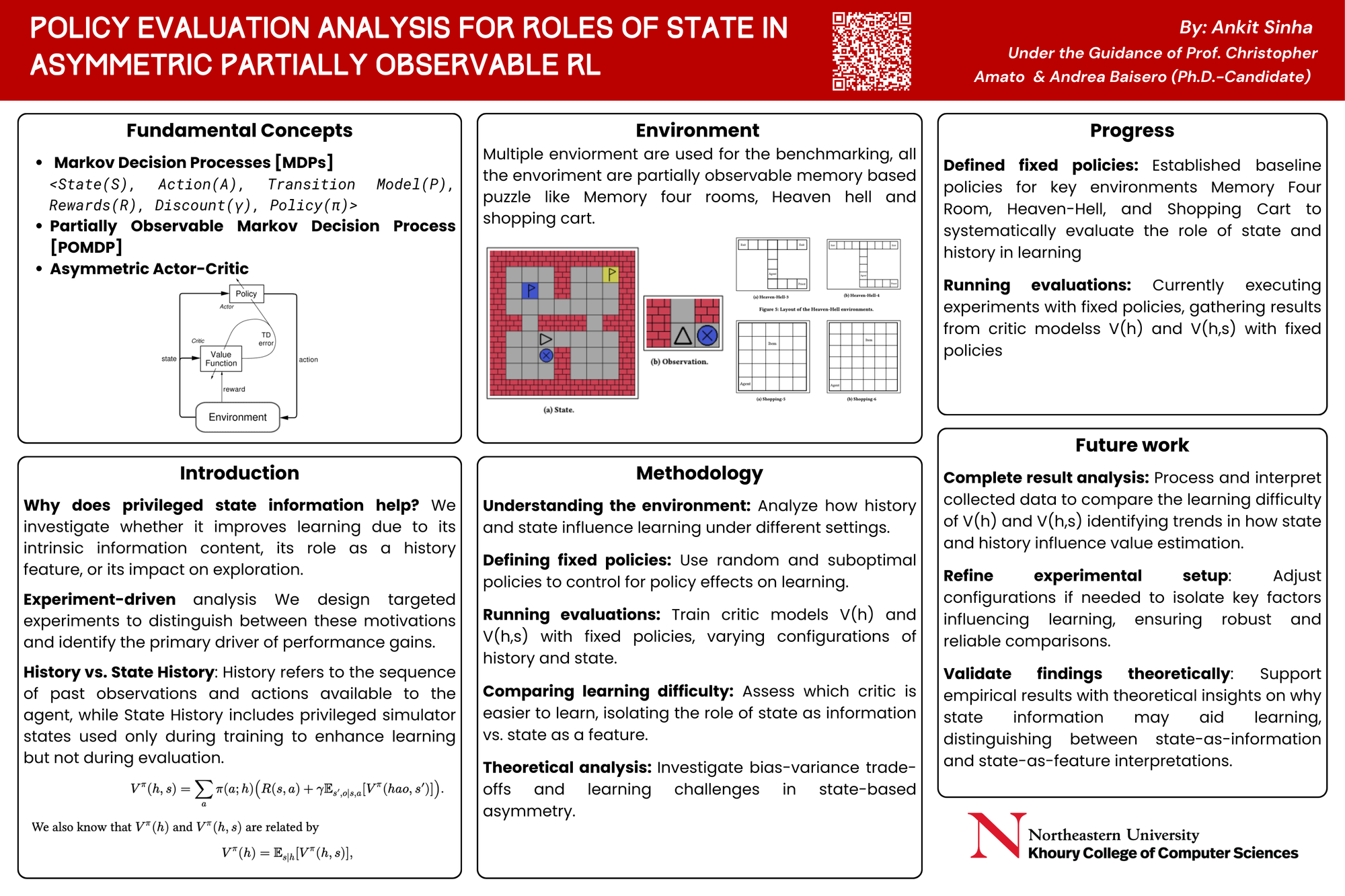Policy Evaluation Analysis For Roles of State in Asymmetric Partially Observable RL
